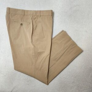 Paul Stuart Pants Mens 36x28 Beige Newton Chino Flat Straight Work Khaki